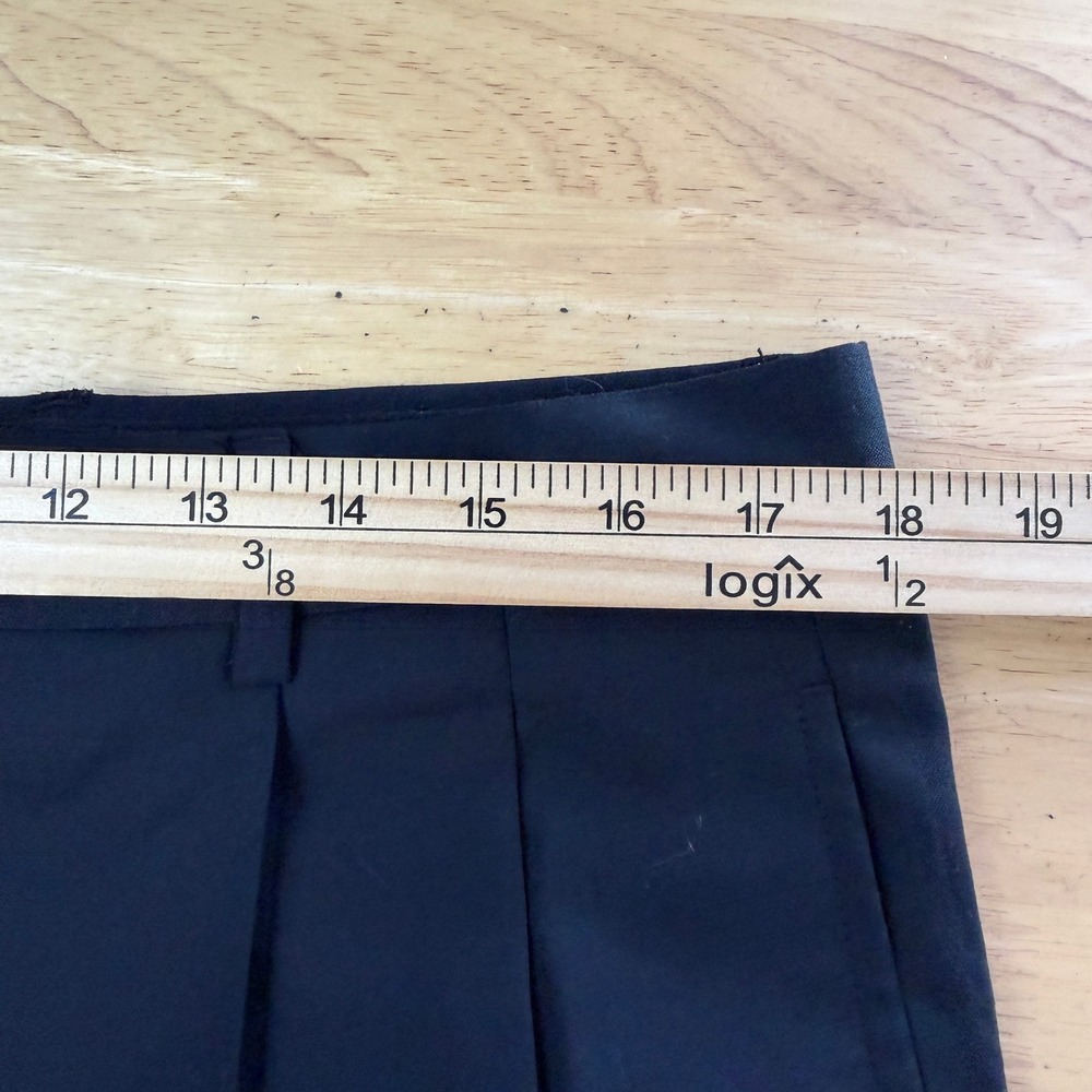 Jos A Bank 2-Piece Suit Mens 42R 36x29 100% WOOL Pleated Cuffed Solid Black - Picture 13 of 16